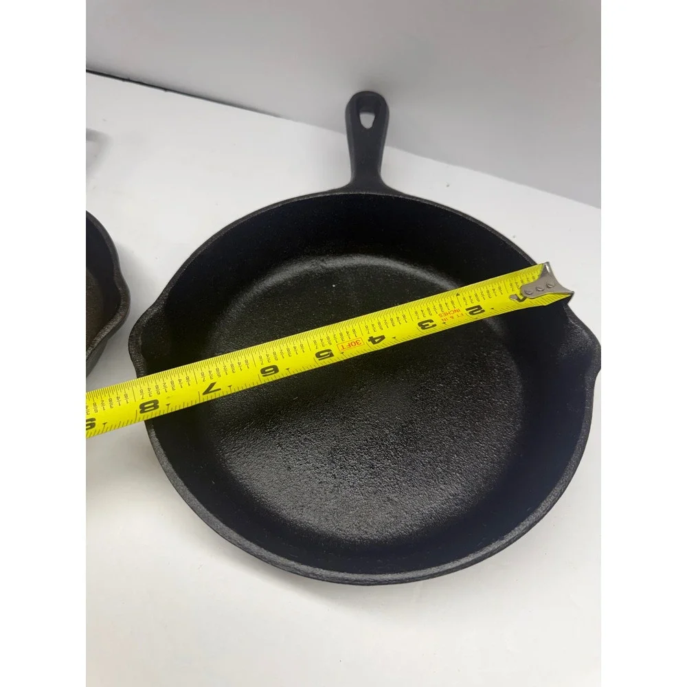 CookTools Cast Iron Skillet Set 2 Piece 6.5 and 8 Inch Black Frying Pans